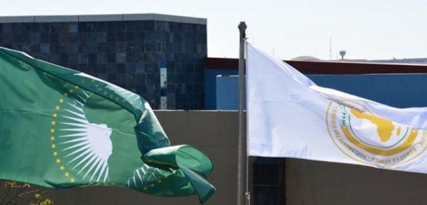 African Union Flag and Pan African Parliament Flag
